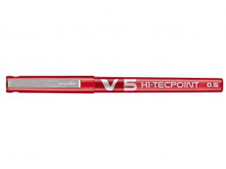 Hi-Tecpoint V5 - Vloeibare inkt roller - Rood - Fijne penpunt 