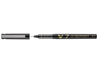 Hi-Tecpoint V7 - Vloeibare inkt roller - Zwart - Medium penpunt 