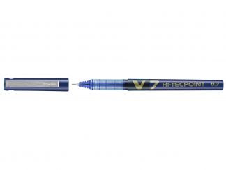 Hi-Tecpoint V7 - Vloeibare inkt roller - Blauw - Medium penpunt 