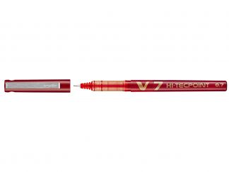 Hi-Tecpoint V7 - Vloeibare inkt roller - Rood - Medium penpunt 